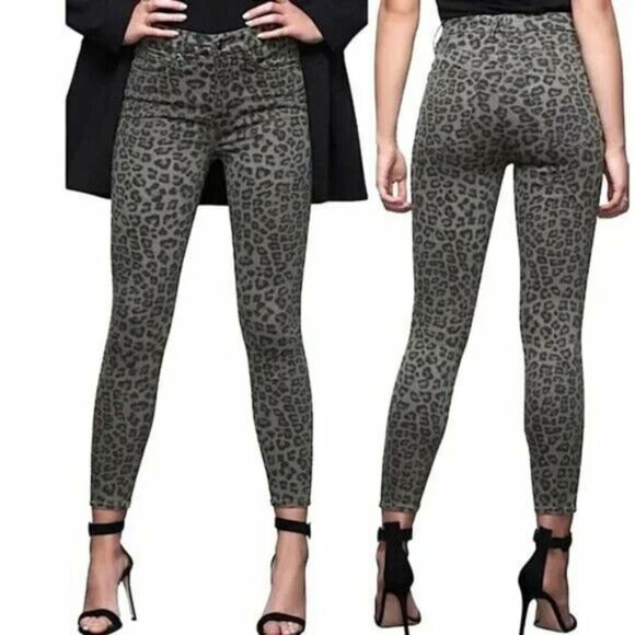 Good American Good Legs High Rise Jeans in Gray Leopard‎ - Picture 2 of 9